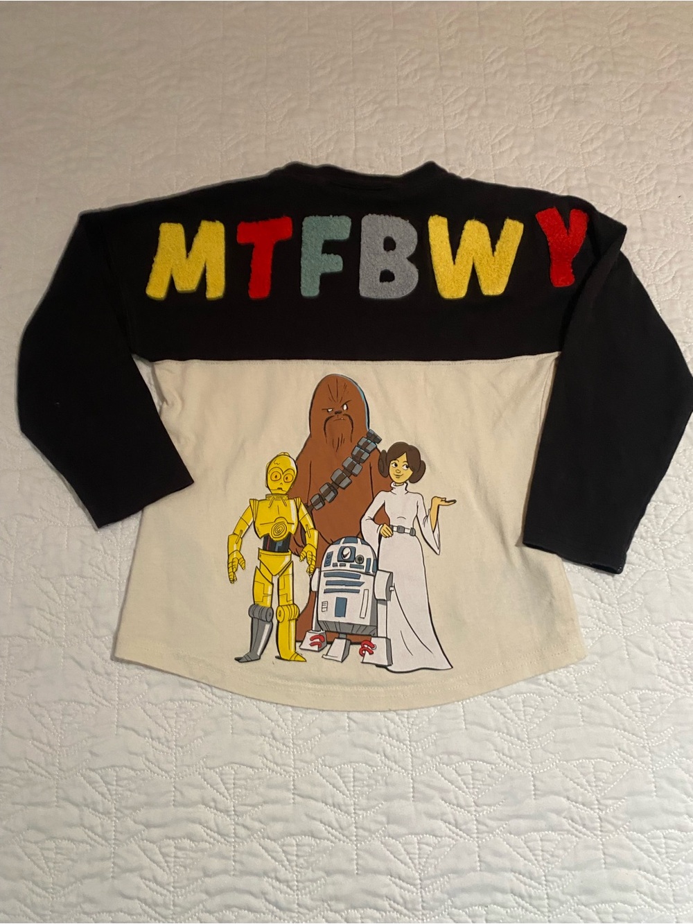 Disney Star Wars Character Jersey — Black & Cream Graphic
